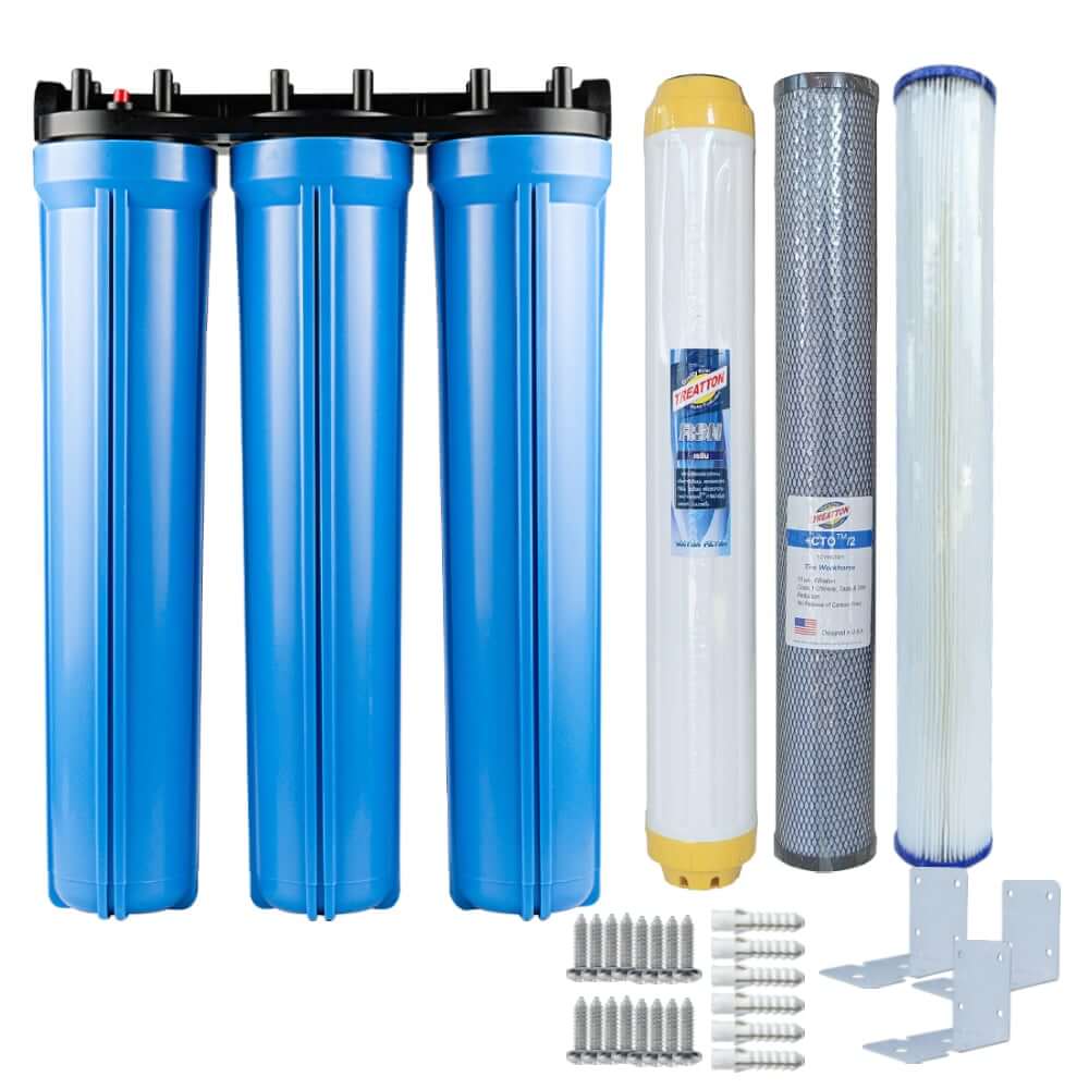 เครื่องกรองน้ำ 3 ขั้นตอน UNI PURE รุ่น UB-304  ขนาด 20 นิ้ว (พร้อมไส้กรอง PLT/CTO/RESIN )
